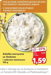 Sałatka warzywna ze śledziem i selerem naciowym