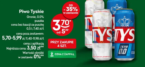 Piwo Tyskie Gronie, 0.0% puszka 