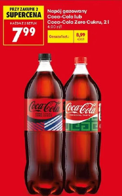 Napój gazowany Coca-Cola lub Coca-Cola Zero Cukru