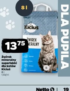 Żwirek mineralny superlekki dla kotów Kiciuś