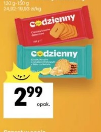Ciastka kruche: deserowe, o smaku cytrynowym z białą czekoladą Codzienny