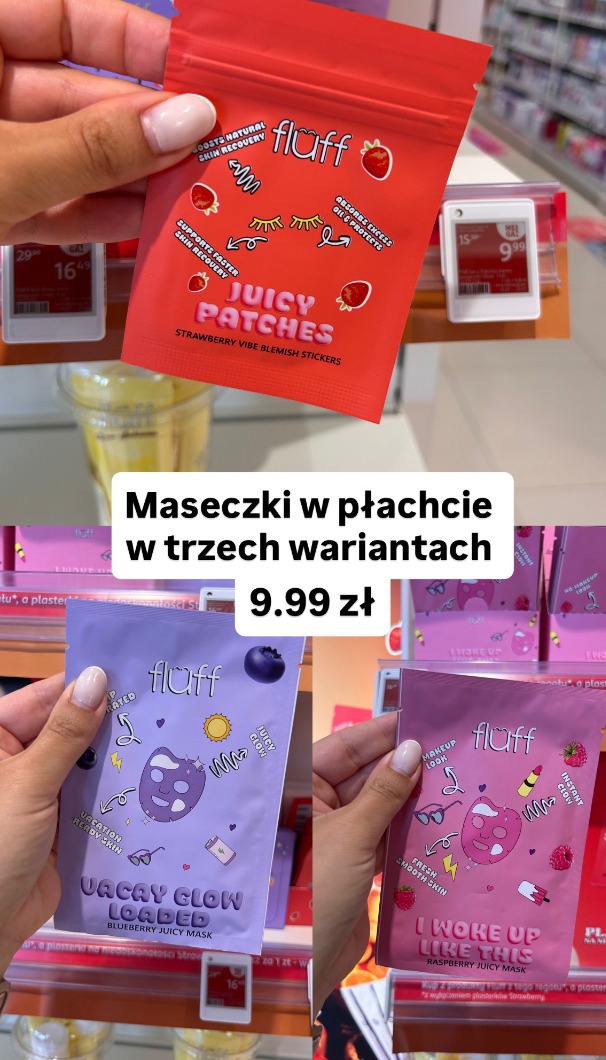 Fluff maseczki w płachcie w trzech wariantach