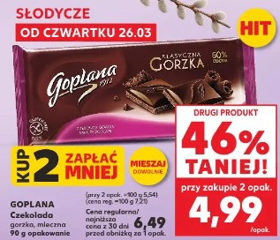 Goplana Czekolada gorzka, mleczna