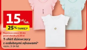 T-shirt dziewczęcy z ozdobnymi rękawami