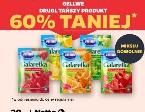 Wszystkie galaretki owocowe Gellwe drugi, tańszy produkt 60% taniej