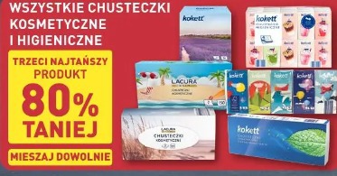 Wszystkie chusteczki kosmetyczne i higieniczne drugie opak. 80% taniej
