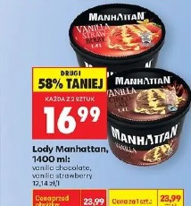 Lody Manhattan vanilla chocolate, vanilla strawberry