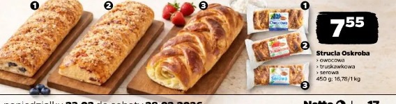 Strucla Oskroba owocowa truskawkowa serowa