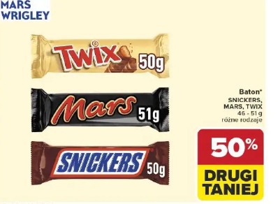 Baton Snickers, Mars, Twix Mars Wrigley