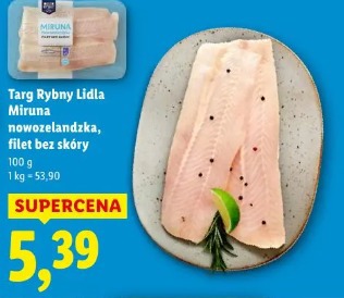 Targ Rybny Lidla Miruna nowozelandzka, filet bez skóry