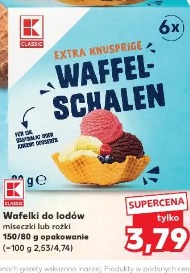 K Classic Wafelki do lodów miseczki lub rożki