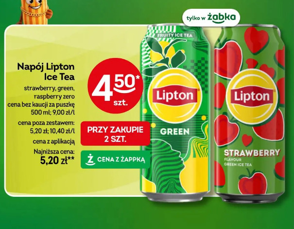 Napój Lipton Ice Tea strawberry green raspberry zero