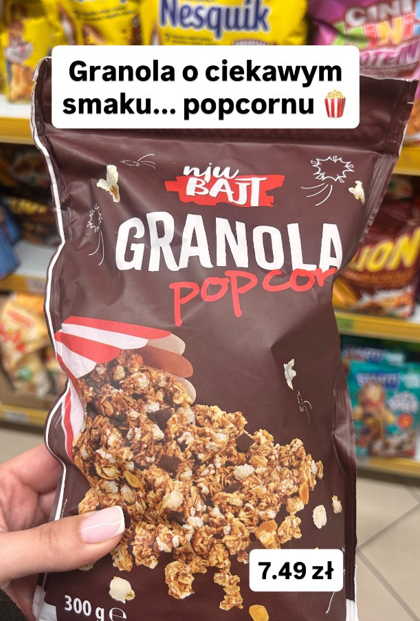 Nju Bajt granola popcorn