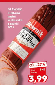 Kiełbasa sucha krakowska z szynki Olewnik