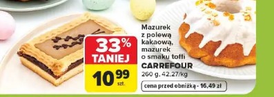 Mazurek z polewą kakaową, mazurek o smaku toffi CARREFOUR