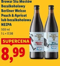 Browar Stu Mostów Bezalkoholowy Berliner Weisse Peach & Apricot lub bezalkoholowa NEIPA