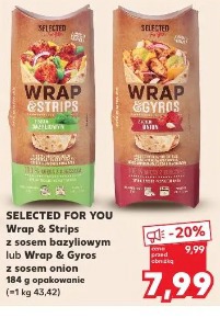 Selected For You Wrap & Strips z sosem bazyliowym lub Wrap & Gyros z sosem onion