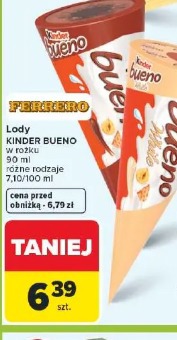Lody KINDER BUENO w rożku 90 ml różne rodzaje