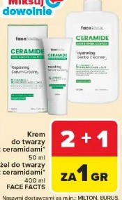 Krem do twarzy z ceramidami 50 ml, żel do twarzy z ceramidami 400 ml Face Facts