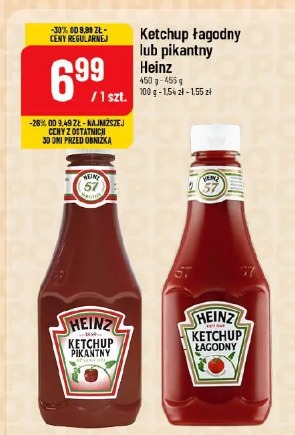 Ketchup łagodny lub pikantny Heinz