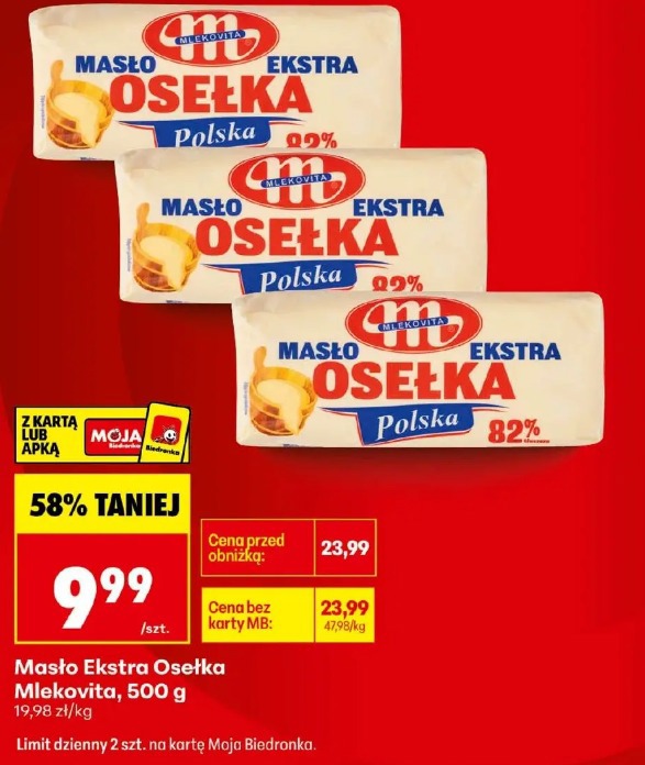 Masło Ekstra Osełka Mlekovita