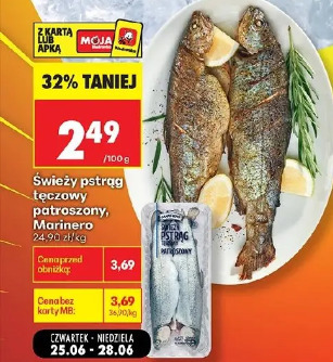 Świeży pstrąg tęczowy patroszony Marinero