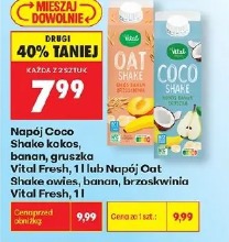 Napój Coco Shake kokos, banan, gruszka Vital Fresh lub Napój Oat Shake owies, banan, brzoskwinia Vital Fresh