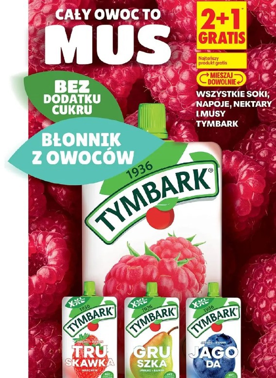 Wszystkie soki, napoje, nektary i musy Tymbark