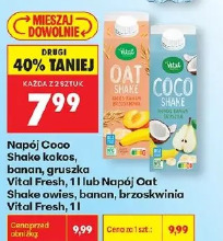 Napój Coco Shake kokos, banan, gruszka Vital Fresh lub Napój Oat Shake owies, banan, brzoskwinia Vital Fresh