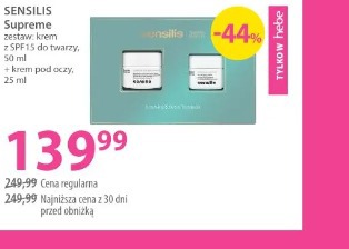 Sensilis Supreme zestaw: krem z SPF15 do twarzy + krem pod oczy