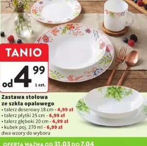 Zastawa stołowa ze szkła opalowego