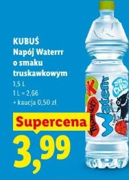 Kubuś Napój Waterr o smaku truskawkowym