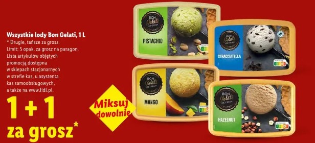 Wszystkie lody Bon Gelati 1L