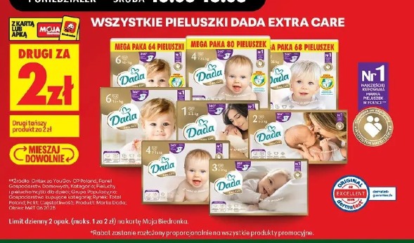Wszystkie pieluszki Dada Extra Care