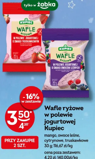 Wafle ryżowe w polewie jogurtowej Kupiec
