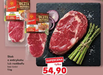 Sokołów Uczta Kulinarną Stek z antrykotu lub rostbefu bez kości
