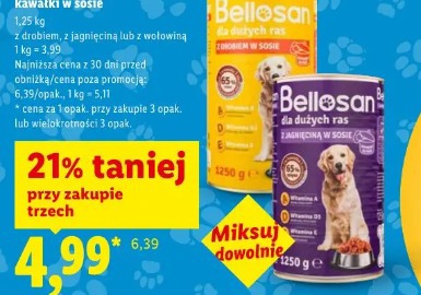 Bellosan mokra karma dla psa, kawałki w sosie