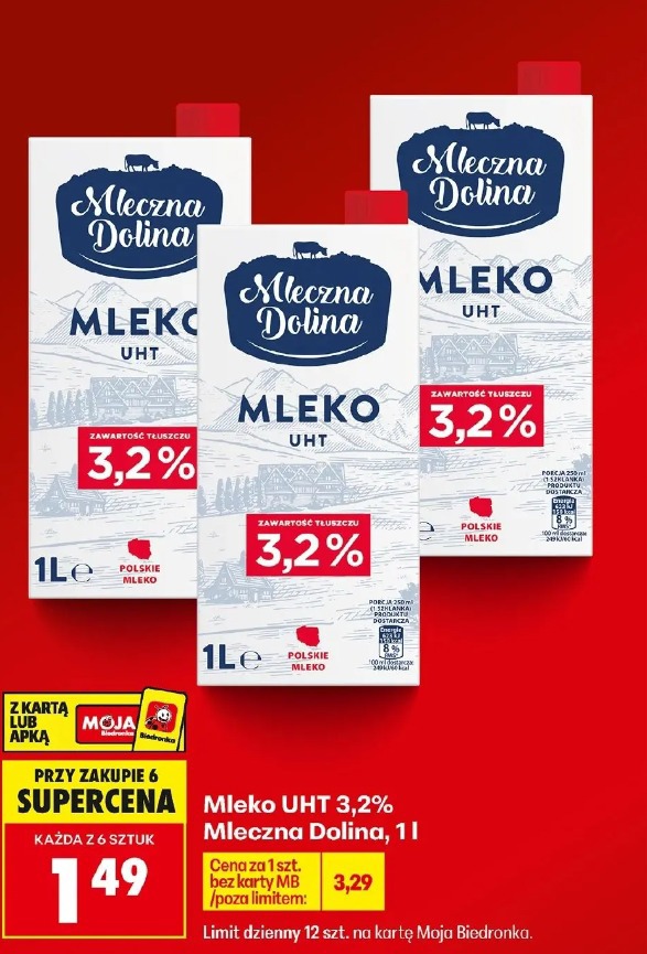 Mleko UHT 3,2% Mleczna Dolina