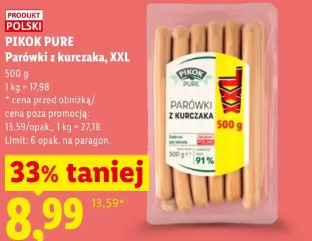 Pikok Pure parówki z kurczaka, XXL