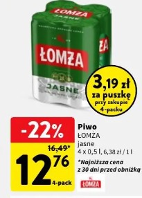 Piwo Łomża jasne