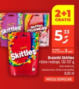 Drażetki Skittles różne rodzaje