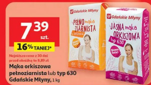 Mąka orkiszowa pełnoziarnista lub typ 630 Gdańskie Młyny