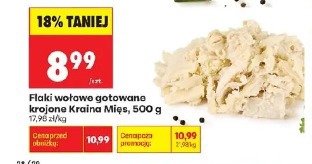 Flaki wołowe gotowane krojone Kraina Mięs