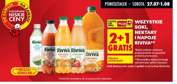 Wszystkie soki, nektary i napoje Riviva