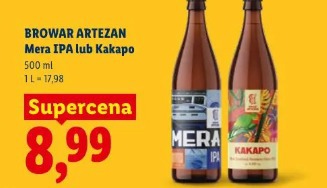 Browar Artezan Mera IPA lub Kakapo