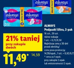 Always Podpaski Ultra, 2-pak