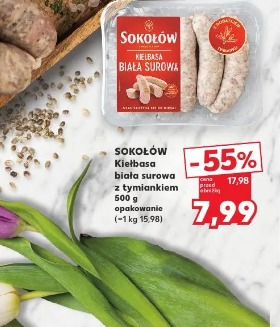 Sokołów Kiełbasa biała surowa z tymiankiem