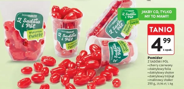 Pomidor Z SADÓW I PÓL cherry czerwony daktylowy folia daktylowy shaker daktylowy trójkąt malinowy shaker