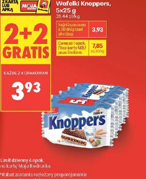 Wafelki Knoppers, 5x25 g