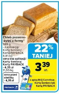 Chleb pszenno-żytni z formy Carrefour